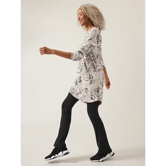 Athleta Balance Dress Eden Floral Grey Small Petite - Picture 2 of 6